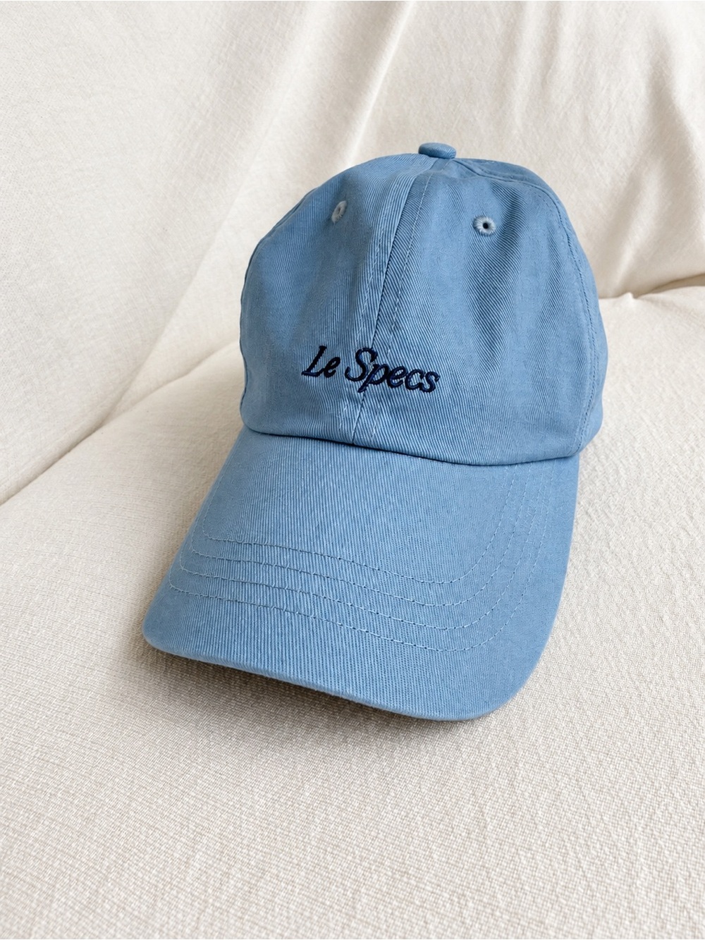 Le Specs Dusty Blue Embroidered Baseball Cap